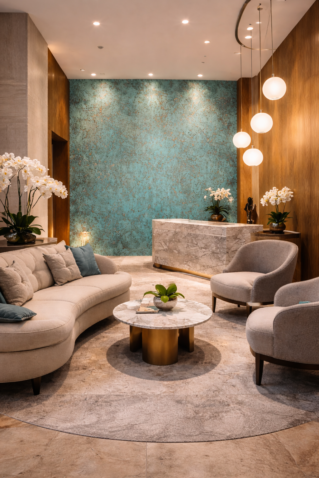 Golden Painting Board installed as luxury feature wall in high-end space