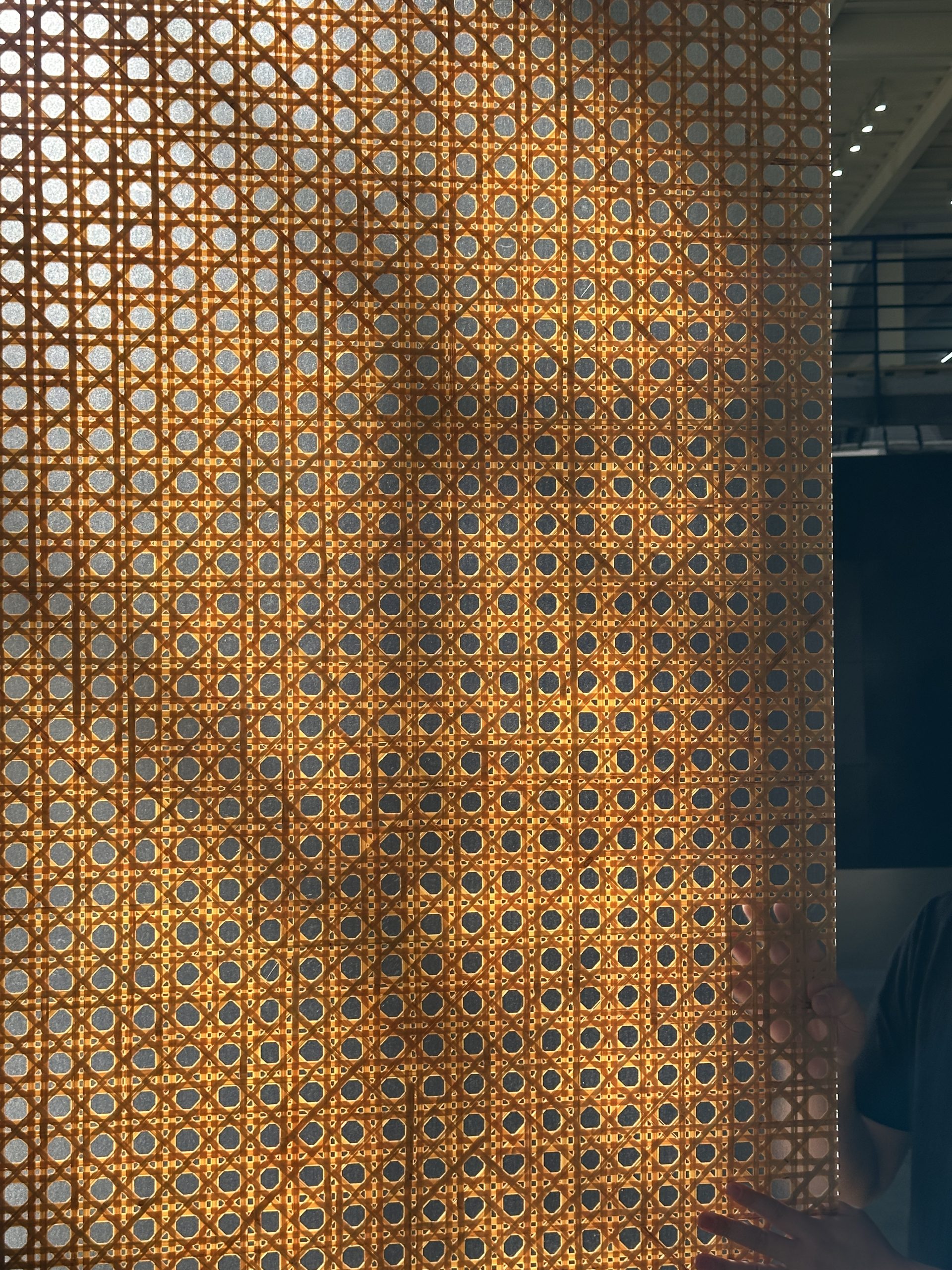 Close-up of 265 Domestic Resin Amber Lattice showing translucent amber lattice detail