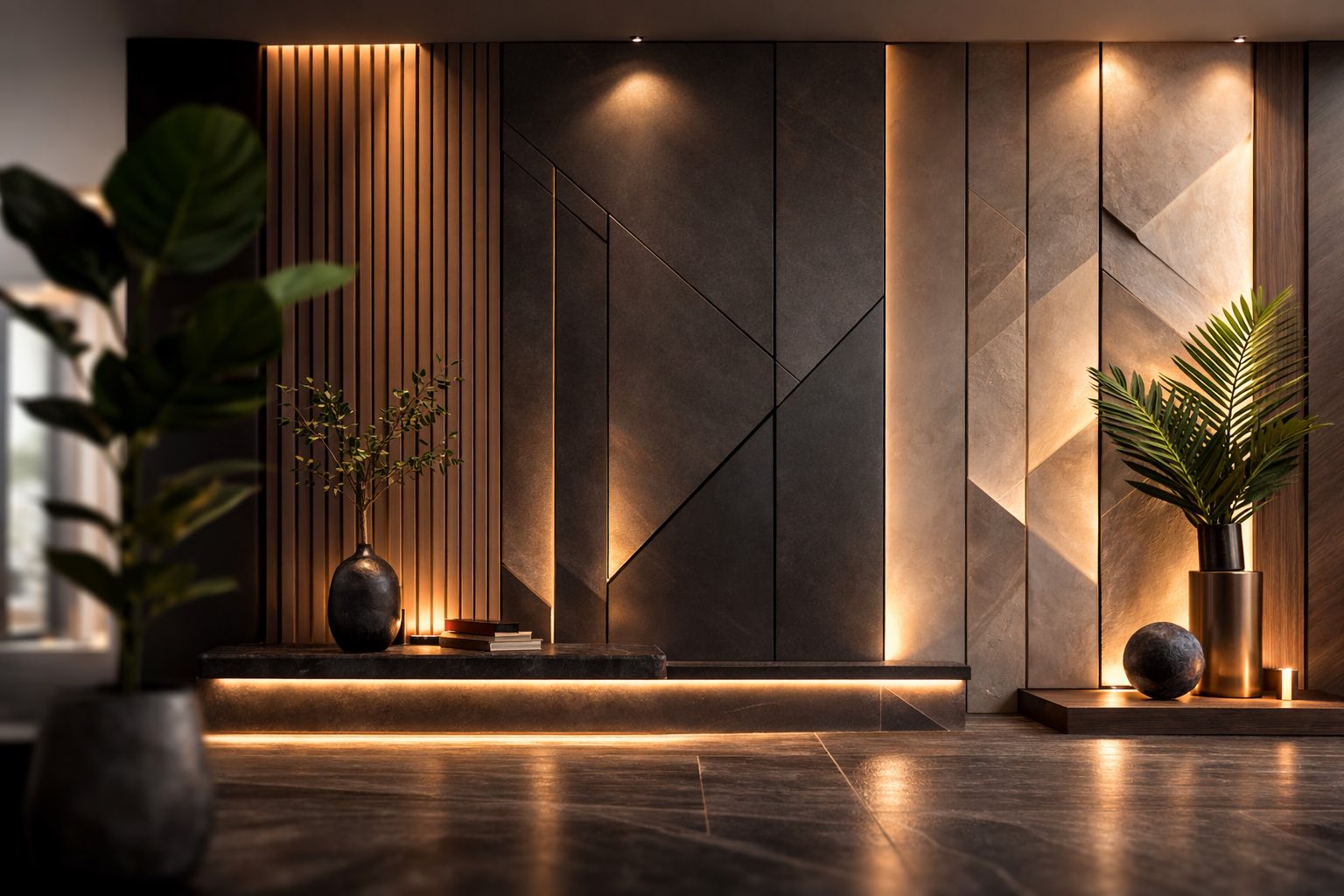 PU Carbonized Wood Panels in sophisticated rustic interior